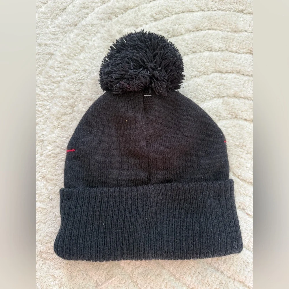Marvel Black and Red Knit Beanie with Spider Emblem